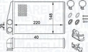 Magneti Marelli 350218438000 - Теплообмінник, опалення салону autozip.com.ua