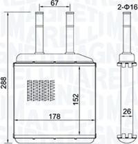 Magneti Marelli 350218420000 - Теплообмінник, опалення салону autozip.com.ua