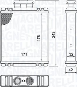 Magneti Marelli 350218517000 - Теплообмінник, опалення салону autozip.com.ua