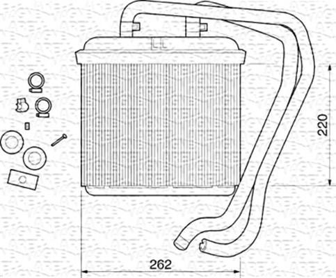 Magneti Marelli 350218071000 - Теплообмінник, опалення салону autozip.com.ua