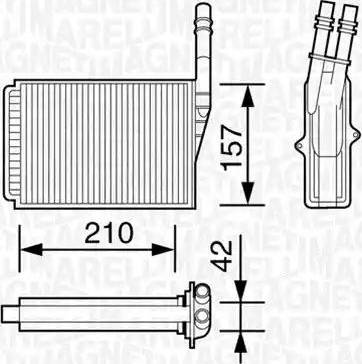 Magneti Marelli 350218157000 - Теплообмінник, опалення салону autozip.com.ua