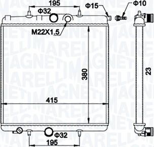 Magneti Marelli 350213194100 - Радіатор, охолодження двигуна autozip.com.ua