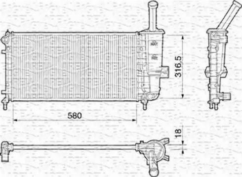 Magneti Marelli 350213195000 - Радіатор, охолодження двигуна autozip.com.ua