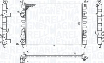 Magneti Marelli 350213196300 - Радіатор, охолодження двигуна autozip.com.ua