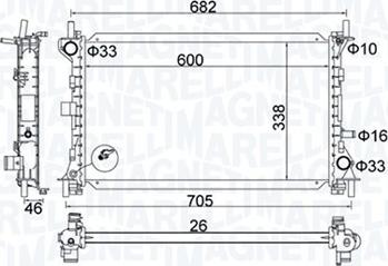 Magneti Marelli 350213159900 - Радіатор, охолодження двигуна autozip.com.ua