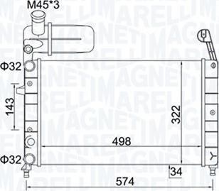 Magneti Marelli 350213154400 - Радіатор, охолодження двигуна autozip.com.ua