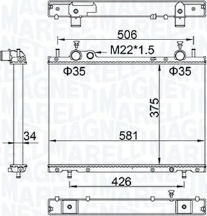 Magneti Marelli 350213154800 - Радіатор, охолодження двигуна autozip.com.ua