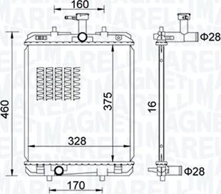 Magneti Marelli 350213151500 - Радіатор, охолодження двигуна autozip.com.ua