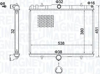 Magneti Marelli 350213151800 - Радіатор, охолодження двигуна autozip.com.ua