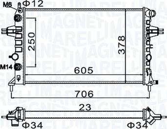 Magneti Marelli 350213158200 - Радіатор, охолодження двигуна autozip.com.ua
