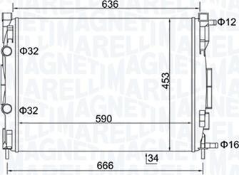 Magneti Marelli 350213153500 - Радіатор, охолодження двигуна autozip.com.ua