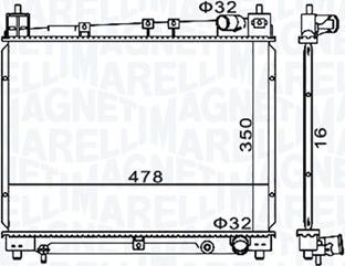 Magneti Marelli 350213152900 - Радіатор, охолодження двигуна autozip.com.ua