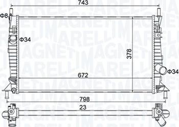 Magneti Marelli 350213157400 - Радіатор, охолодження двигуна autozip.com.ua