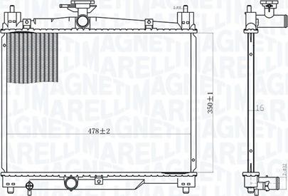 Magneti Marelli 350213164800 - Радіатор, охолодження двигуна autozip.com.ua