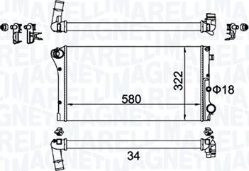 Magneti Marelli 350213161500 - Радіатор, охолодження двигуна autozip.com.ua