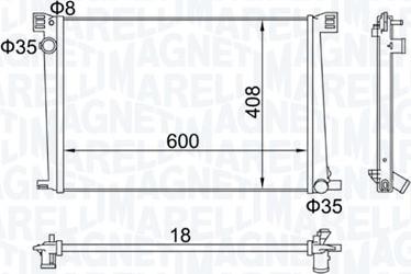 Magneti Marelli 350213168600 - Радіатор, охолодження двигуна autozip.com.ua