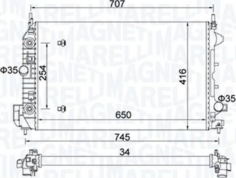 Magneti Marelli 350213162500 - Радіатор, охолодження двигуна autozip.com.ua