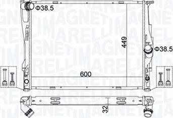 Magneti Marelli 350213162700 - Радіатор, охолодження двигуна autozip.com.ua