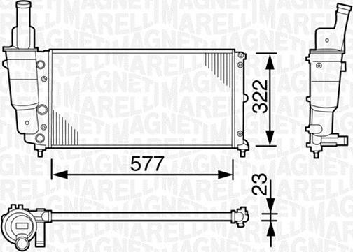 Magneti Marelli 350213114003 - Радіатор, охолодження двигуна autozip.com.ua