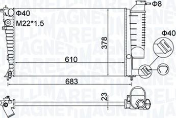 Magneti Marelli 350213189500 - Радіатор, охолодження двигуна autozip.com.ua