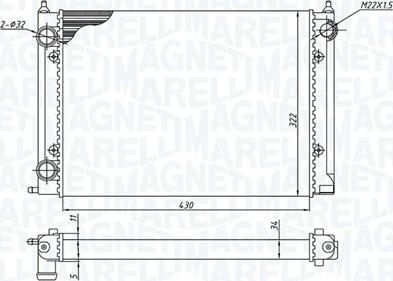 Magneti Marelli 350213187400 - Радіатор, охолодження двигуна autozip.com.ua