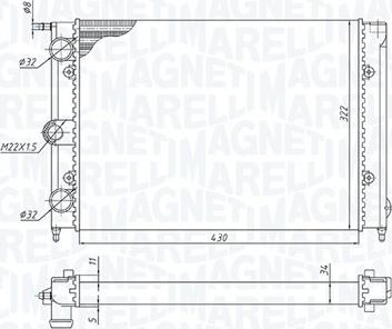 Magneti Marelli 350213187300 - Радіатор, охолодження двигуна autozip.com.ua