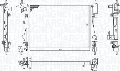 Magneti Marelli 350213130100 - Радіатор, охолодження двигуна autozip.com.ua