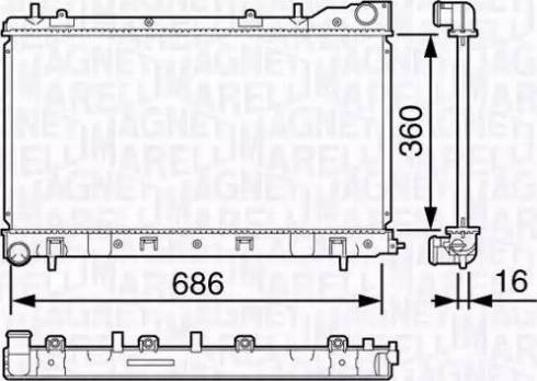 Magneti Marelli 350213132600 - Радіатор, охолодження двигуна autozip.com.ua