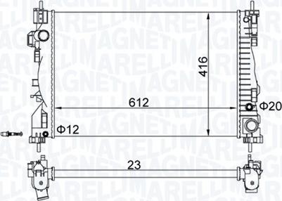 Magneti Marelli 350213129700 - Радіатор, охолодження двигуна autozip.com.ua
