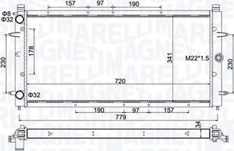 Magneti Marelli 350213174600 - Радіатор, охолодження двигуна autozip.com.ua