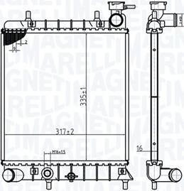 Magneti Marelli 350213174800 - Радіатор, охолодження двигуна autozip.com.ua