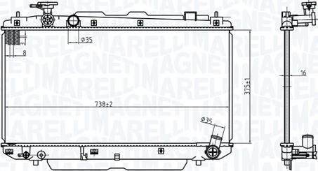 Magneti Marelli 350213176500 - Радіатор, охолодження двигуна autozip.com.ua