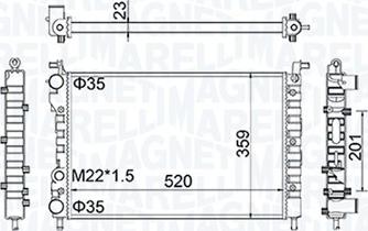 Magneti Marelli 350213171100 - Радіатор, охолодження двигуна autozip.com.ua