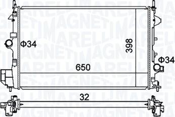 Magneti Marelli 350213173700 - Радіатор, охолодження двигуна autozip.com.ua