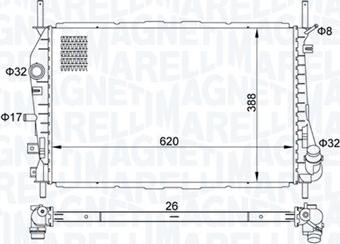 Magneti Marelli 350213177600 - Радіатор, охолодження двигуна autozip.com.ua