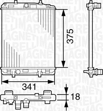 Magneti Marelli 350213391000 - Радіатор, охолодження двигуна autozip.com.ua