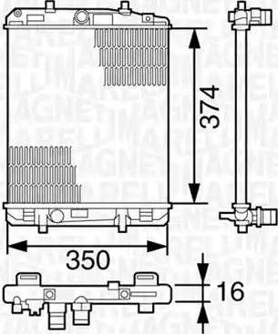 Magneti Marelli 350213393000 - Радіатор, охолодження двигуна autozip.com.ua