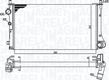 Magneti Marelli 350213383000 - Радіатор, охолодження двигуна autozip.com.ua