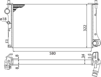Magneti Marelli 350213383003 - Радіатор, охолодження двигуна autozip.com.ua