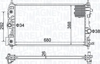 Magneti Marelli 350213206600 - Радіатор, охолодження двигуна autozip.com.ua