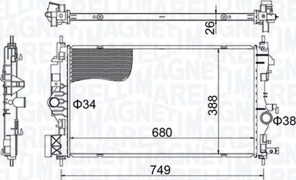 Magneti Marelli 350213206300 - Радіатор, охолодження двигуна autozip.com.ua