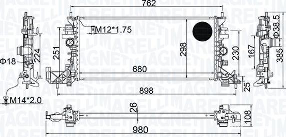 Magneti Marelli 350213206700 - Радіатор, охолодження двигуна autozip.com.ua