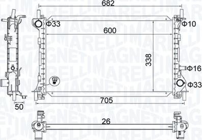 Magneti Marelli 350213201200 - Радіатор, охолодження двигуна autozip.com.ua