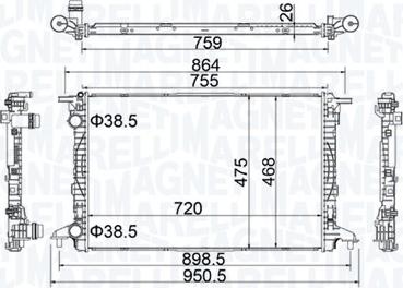 Magneti Marelli 350213208900 - Радіатор, охолодження двигуна autozip.com.ua