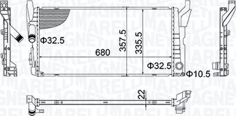 Magneti Marelli 350213202900 - Радіатор, охолодження двигуна autozip.com.ua