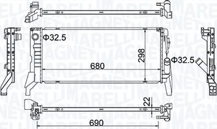 Magneti Marelli 350213202700 - Радіатор, охолодження двигуна autozip.com.ua