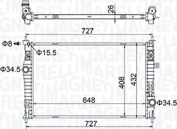 Magneti Marelli 350213207200 - Радіатор, охолодження двигуна autozip.com.ua