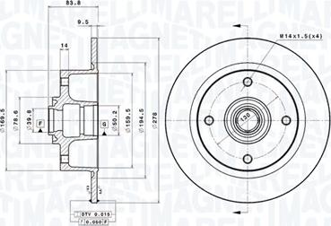Magneti Marelli 360406208800 - Гальмівний диск autozip.com.ua