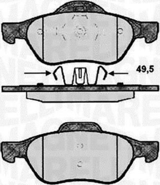 Magneti Marelli 363916060572 - Гальмівні колодки, дискові гальма autozip.com.ua