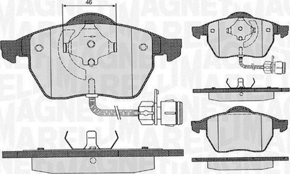 Magneti Marelli 363916060130 - Гальмівні колодки, дискові гальма autozip.com.ua